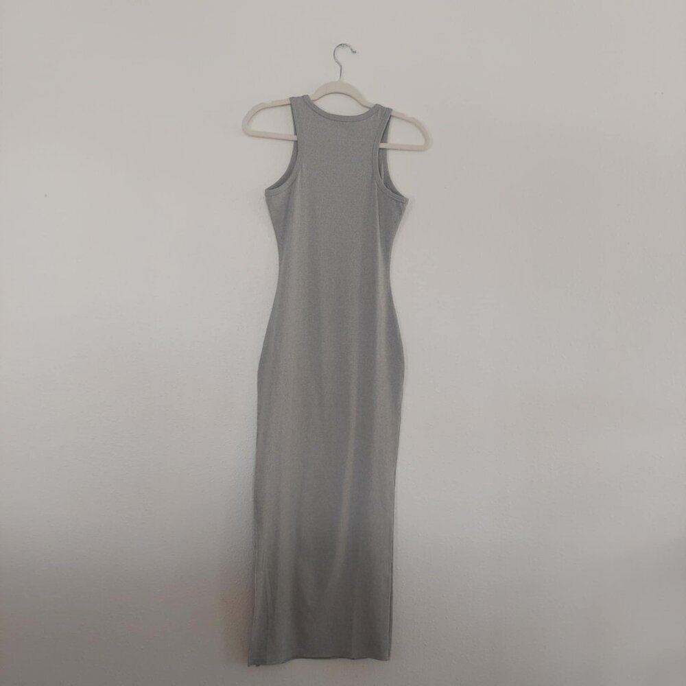Sleeve Racerback Ribbed Midi Dress